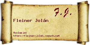Fleiner Jolán névjegykártya